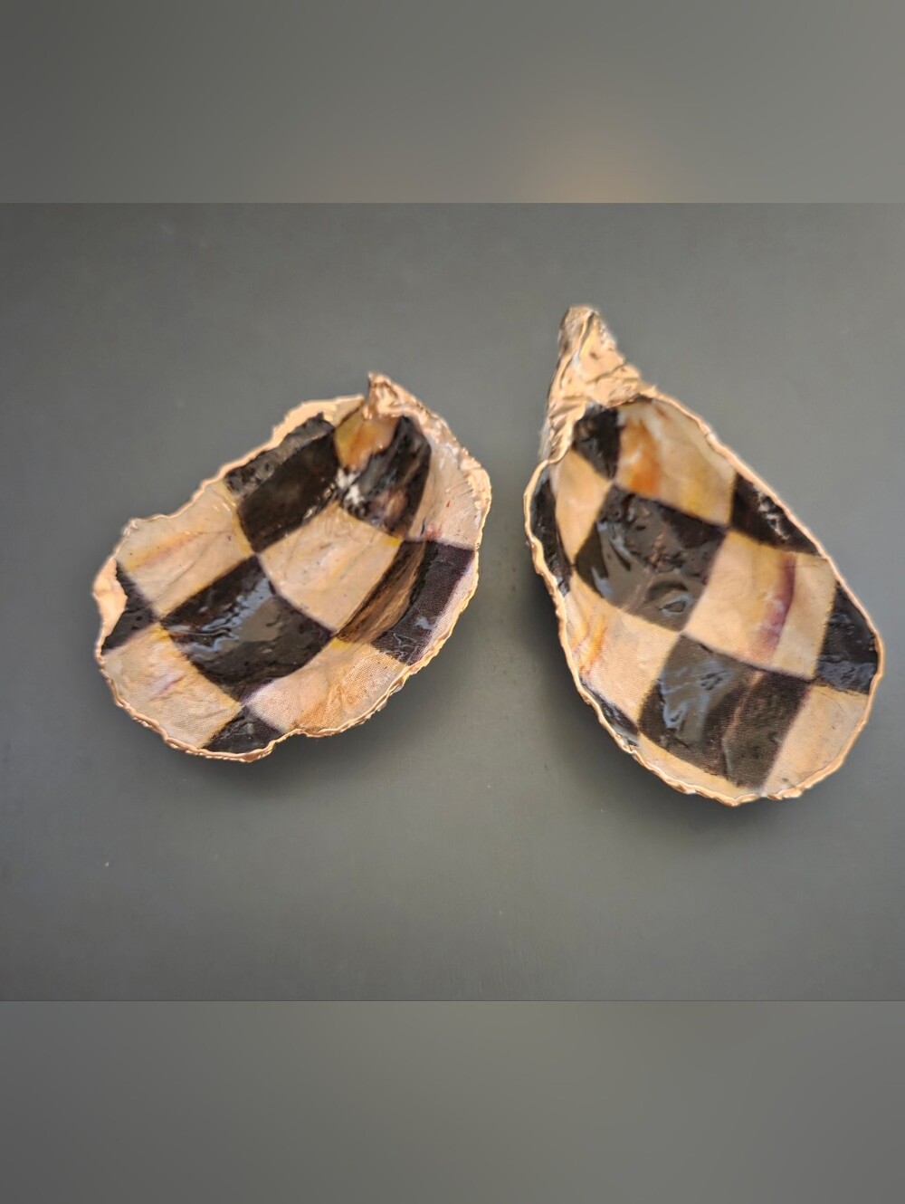 MacKenzie Inspired Oyster Shell Accent Jewerly Dishes 2 For Asking Price